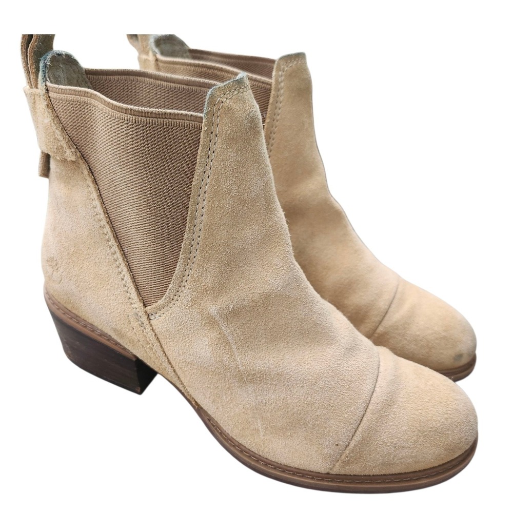 Timberland Sutherlin Bay Chelsea Boots Womens 7 Tan Suede Block Heel Ankle Boot